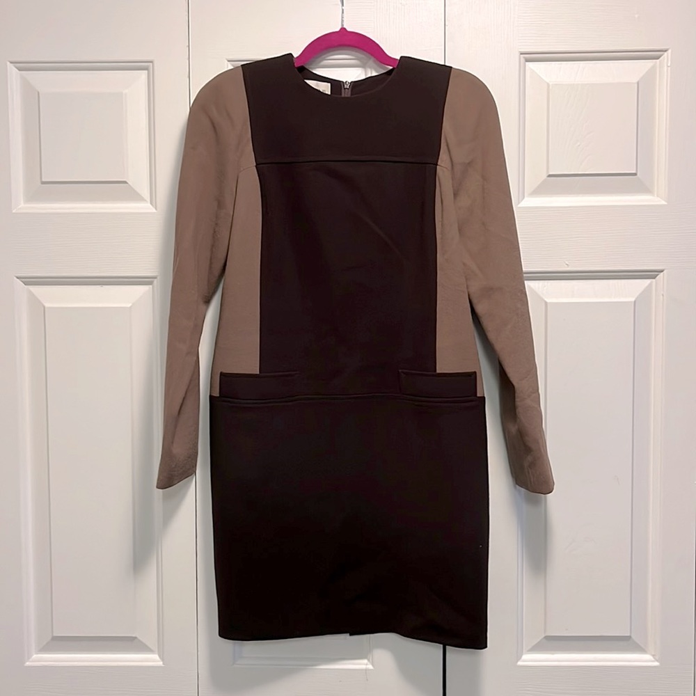Gorgeous Brown/Tan Long Sleeve Dress (size 2)